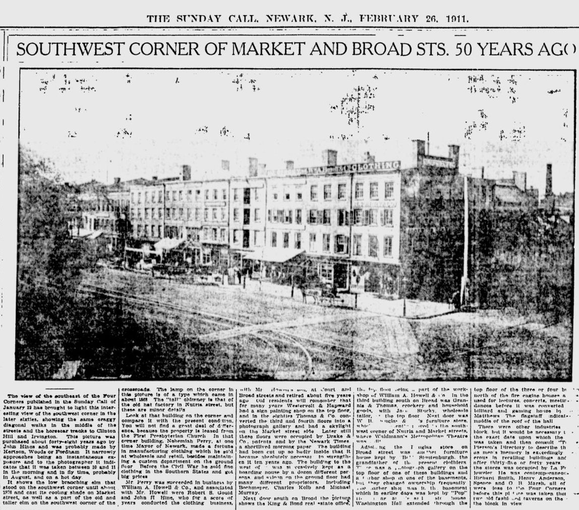 1861 
Southwest Corner of Market & Broad Streets 50 Years Ago
1911
