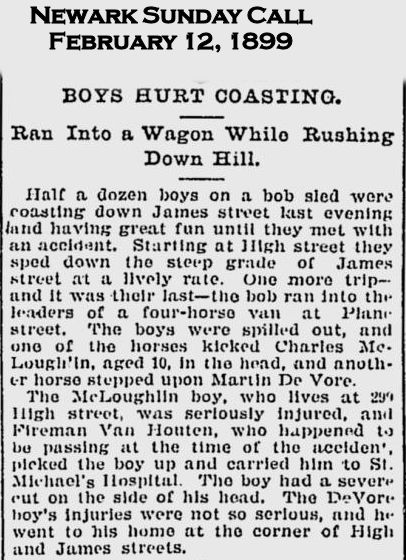 Boy Hurt Coasting
February 12, 1899
Newark Sunday Call
