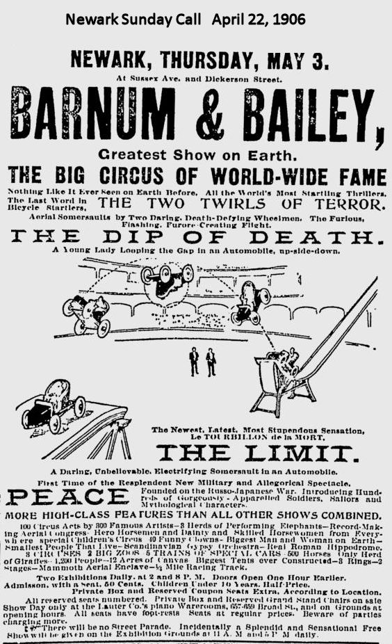 Barnum & Bailey
April 22, 1906
Newark Sunday Call

