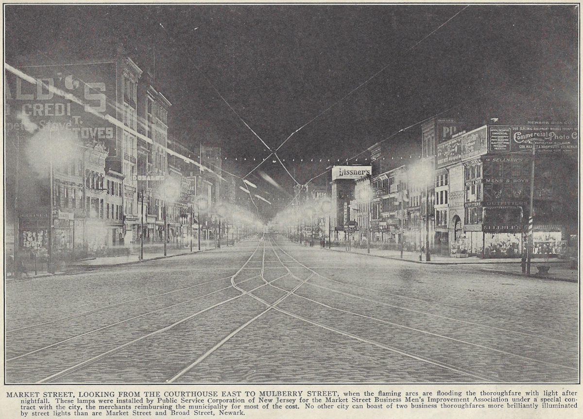 Comes Alley (first street on the left) & Market Street
From: "Newark Illustrated 1909-1910" Published by Frank A. Libby 1909
