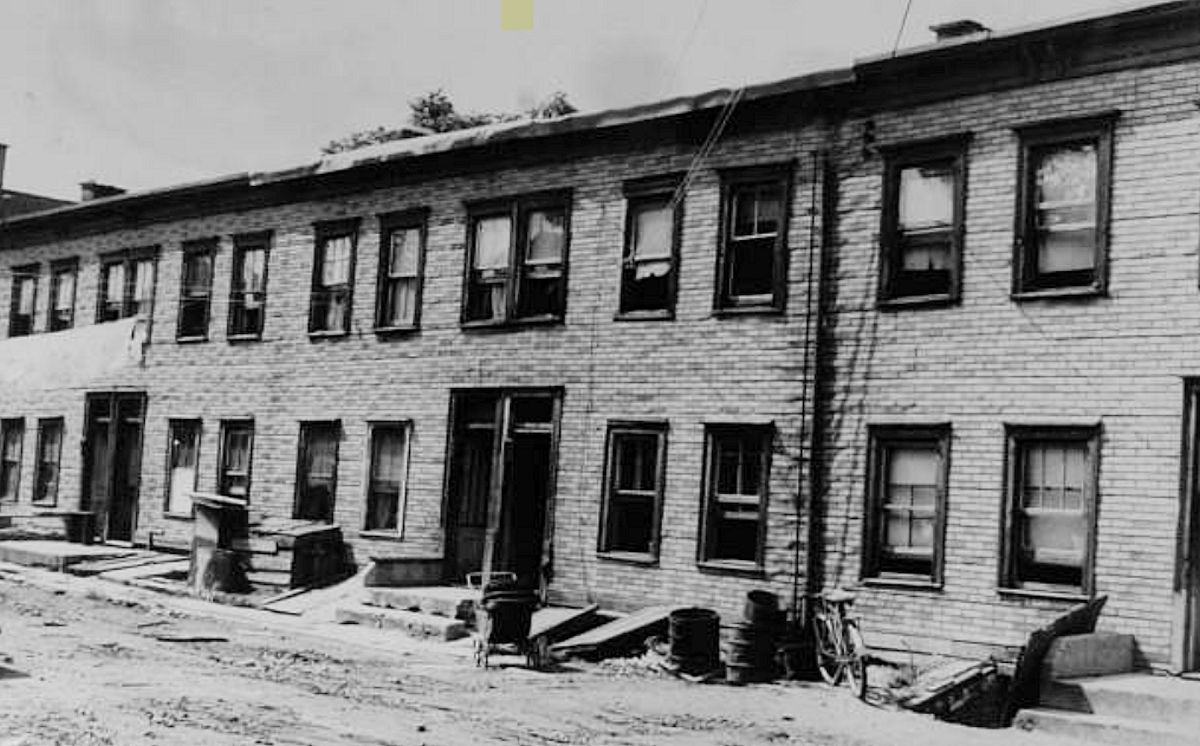 5 - 10 Nassau Place
Health Dept. Called These Unfit For Human
Tenants in these houses, at 5 through 10 Nassau Pl, must move within 10 days or face court penalties, Newark, New Jersey, 1950. Owner, James Bittaco, was fined for his failure to get tenants out. (Photo by Afro American Newspapers/Gado/Getty Images)
