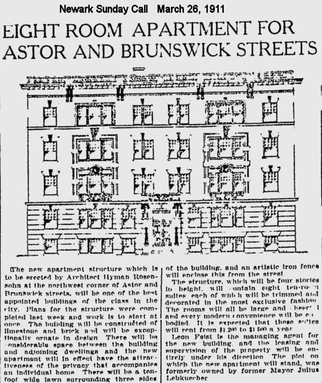 Astor & Brunswick Streets
1911
