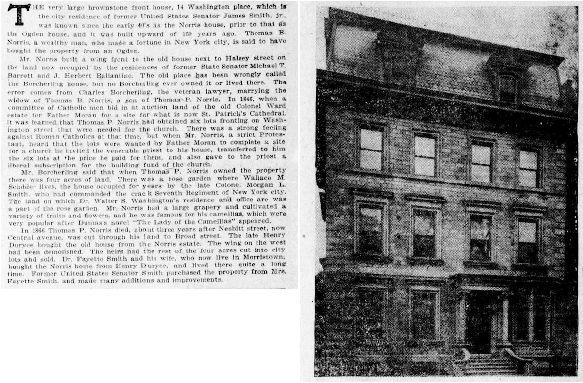 14 Washington Place
Newark Star 1909
