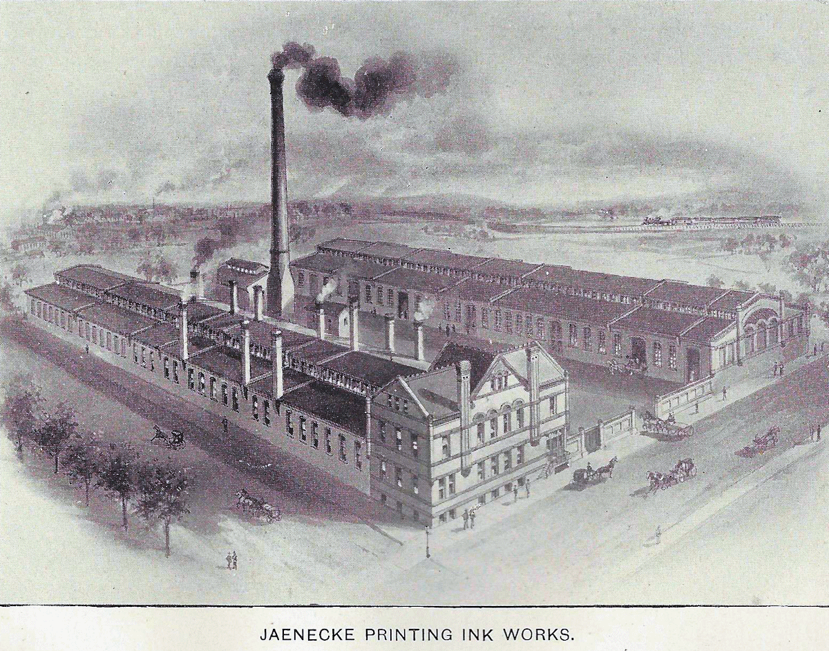 Avenue B (right) & Wright Street (left)
Jaenecke Printing Ink Works
From: "Newark, the Metropolis of New Jersey" Published by the Progress Publishing Co. 1901
