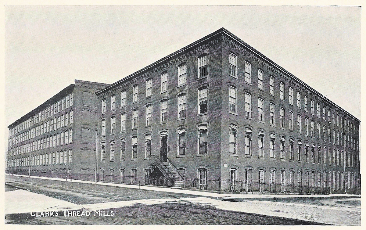Clark & Odgen Street
Clark Thread Mill
~1905
From "Views of Newark" Published by L. H. Nelson Company ~1905
