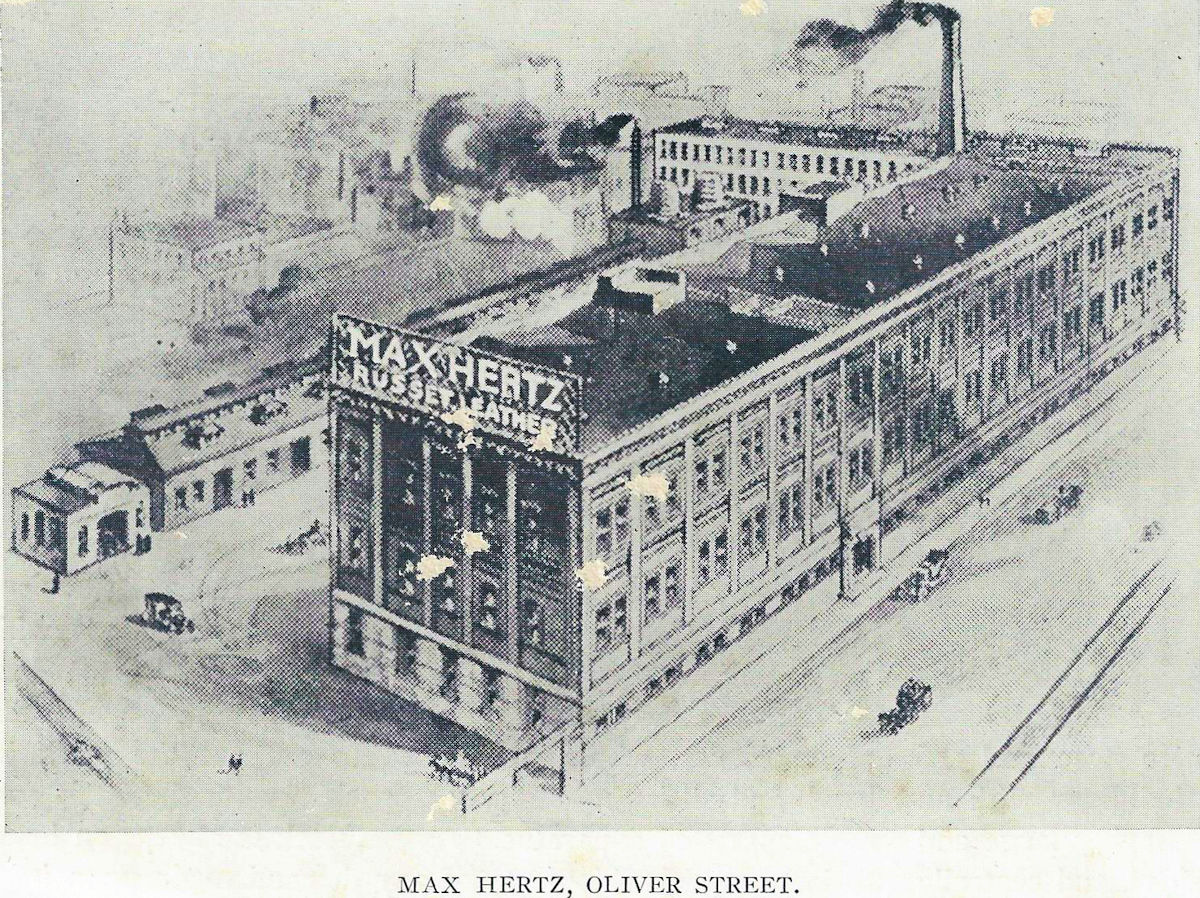 54-78 Oliver Street
Max Hertz Leather Works
From: "Newark, the City of Industry" Published by the Newark Board of Trade 1912
