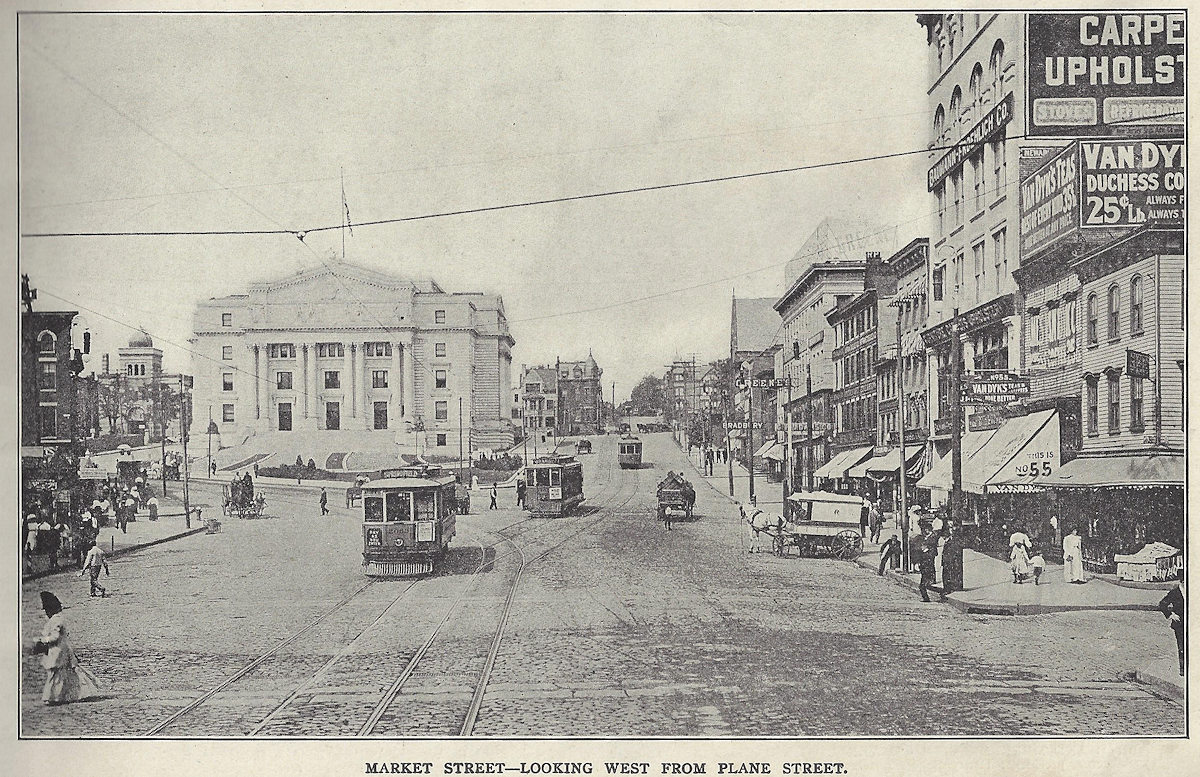 59 Market Street looking west from Plane Street (University Avenue)
From: "Newark Illustrated 1909-1910" Published by Frank A. Libby 1909
