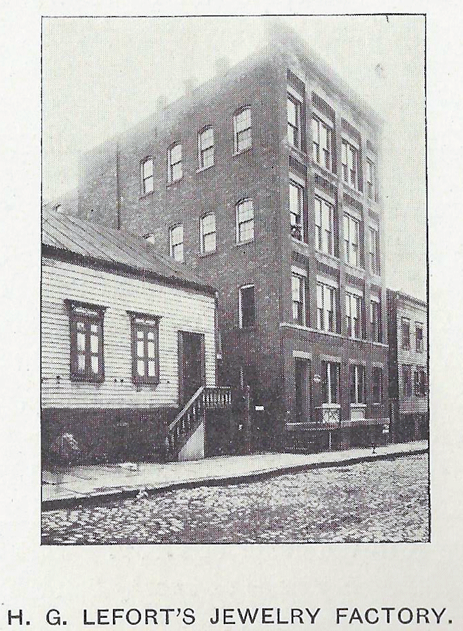 60 Arlington Street
H. G. Lefort's Jewery Factory - 1901
From: "Newark, the Metropolis of New Jersey" Published by the Progress Publishing Co. 1901
