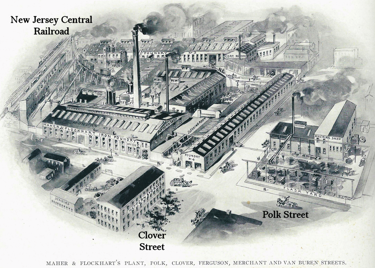 Polk, Clover, Ferguson, Merchant & Van Buren Streets
From: "Newark, the City of Industry" Published by the Newark Board of Trade 1912
