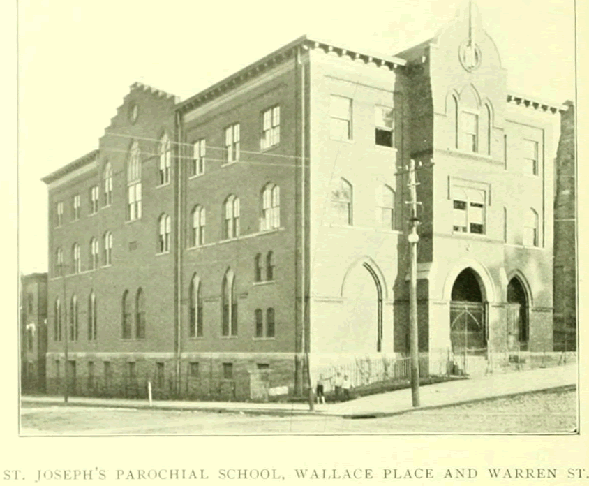 Corner of Wallace Place & Warren Street
St. Joseph's School
From: Essex County, NJ, Illustrated 1897

