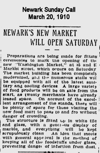 85-87 Market Street
Newark's New Market Will Open Saturday
