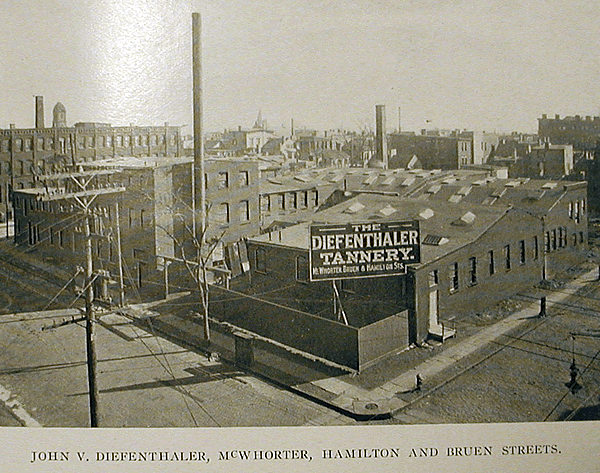 Hamilton Street, Bruen Street & McWhorter Street
John V. Diefenthaler Tannery
From "Newark - The City of Industry" Published 1912
