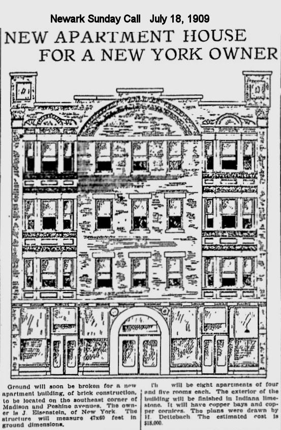 Peshine & Madison Avenues
July 18, 1909
