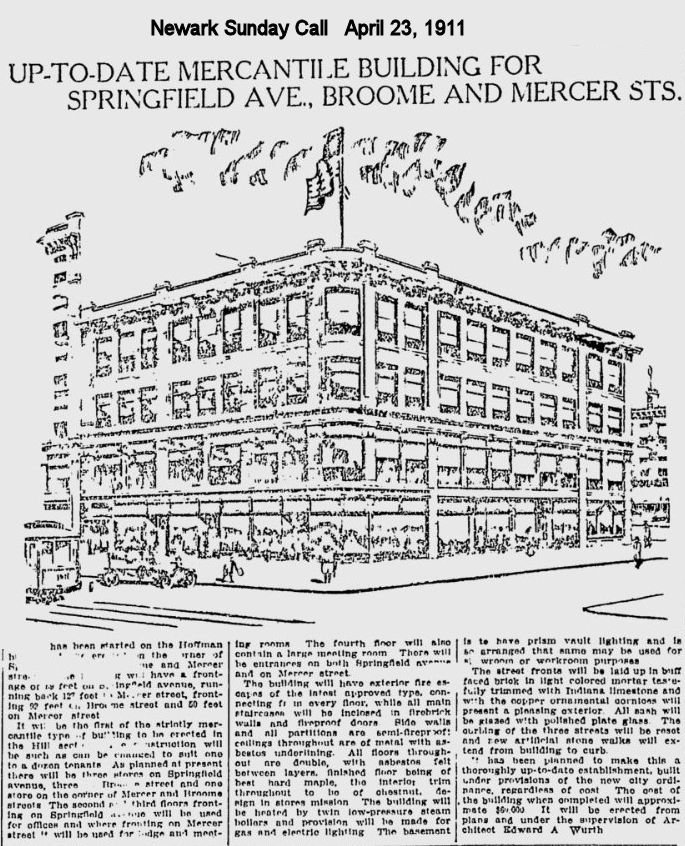 Springfield Avenue, Broome & Mercer Streets
1911
