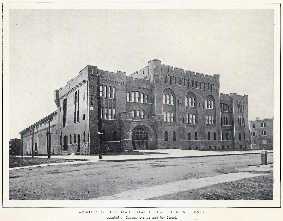 Sussex Avenue and Jay Street
First Regiment Armory
From "Views of Newark" Published by L. H. Nelson Company ~1905
