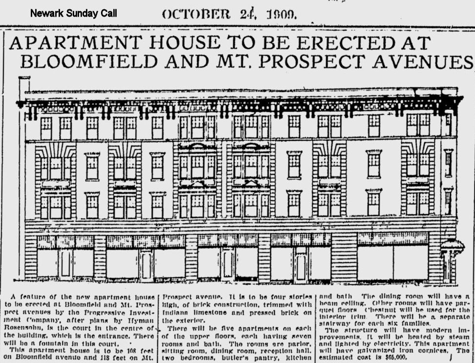 Mount Prospect & Bloomfield Avenues
October 24, 1909
