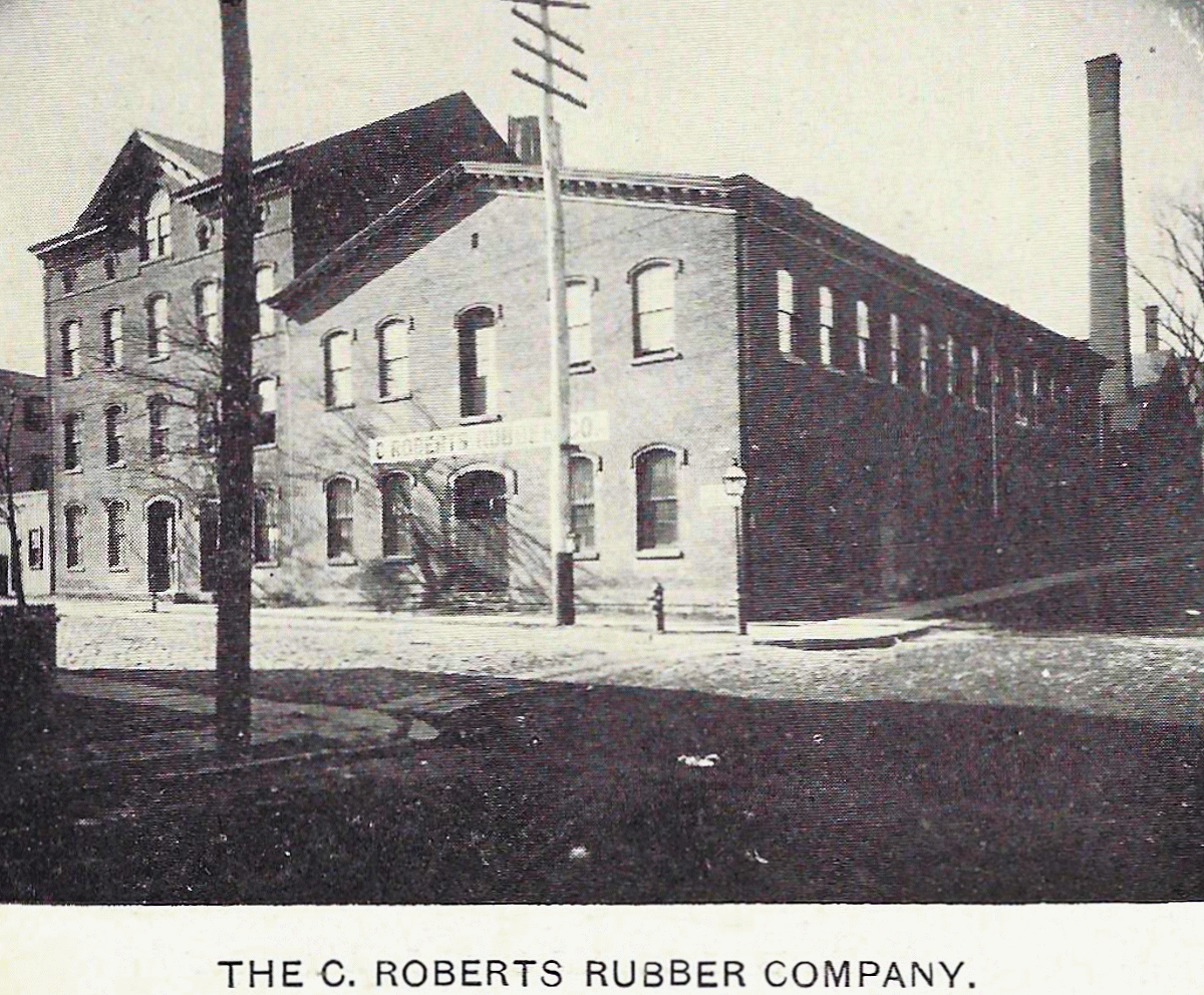 New Street (right street) & Colden Street (left street)
From: "Newark, the Metropolis of New Jersey" Published by the Progress Publishing Co. 1901
C. Roberts Rubber Company - 1901

