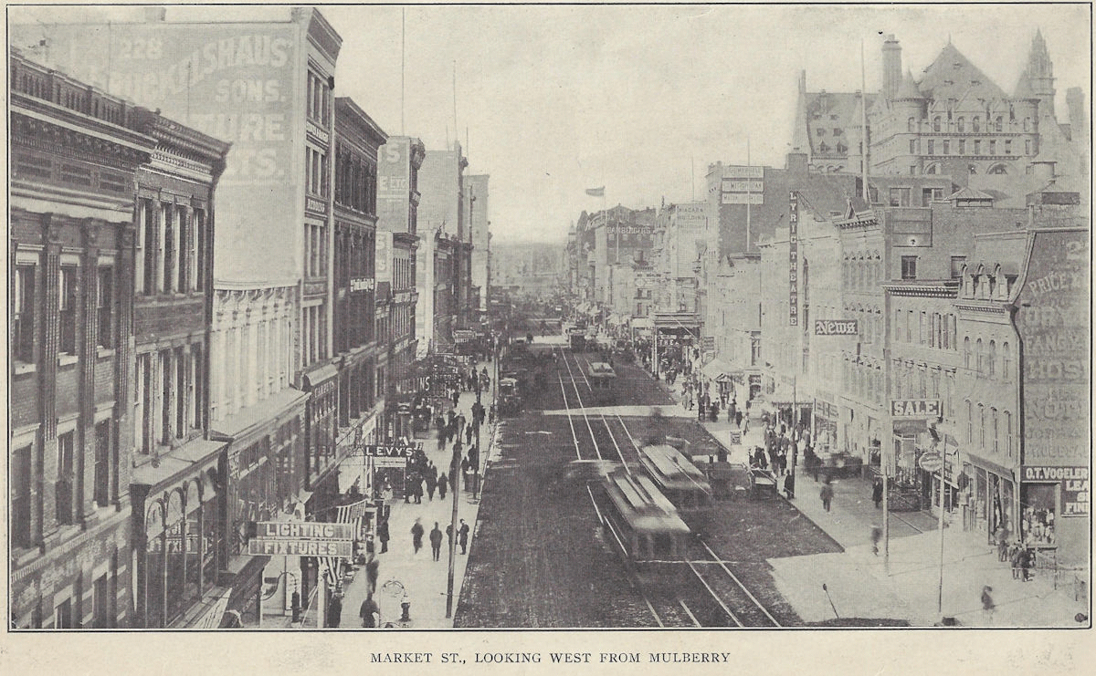 225 Market Street looking West.
From: "Newark Illustrated 1909-1910" Published by Frank A. Libby 1909
