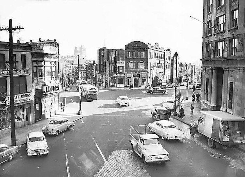 Springfield Avenue, Belmont Avenue & Court Street
Here is a photo from the Newark Public Library's archives showing the intersection of 15th Avenue, Springfield Avenue, Court Street, Jones Street and Belmont Avenue as it appeared in 1957.

The street on the lower left is 15th Avenue; the street on the lower right, continuing to the top left, is Springfield Avenue; the street at the top going downhill is Court Street.

Side streets out of view are Jones Street, on the left, and the former Belmont Avenue (now Irvine Turner Boulevard) on the right.

Photo from Manny Gamallo
