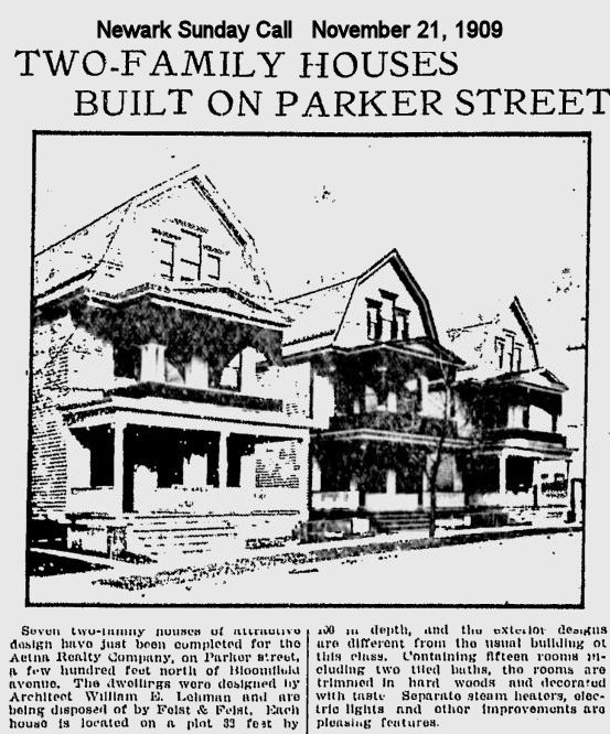 Parker Street just north of Bloomfield Avenue
November 21, 1909
