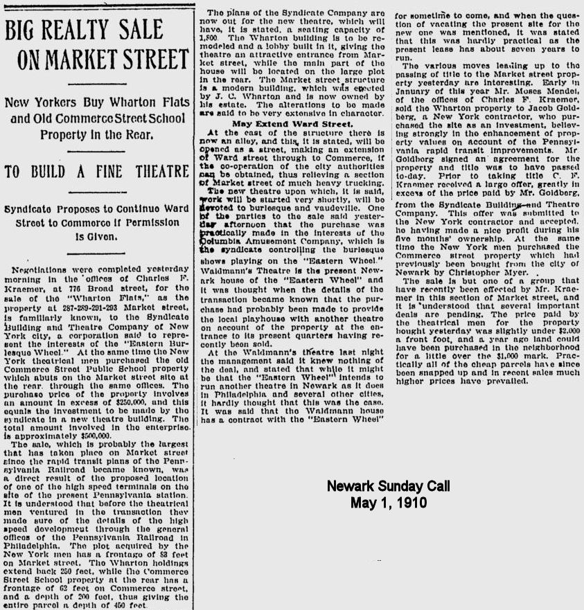 287-293 Market Street
Big Realty Sale on Market Street
1910
