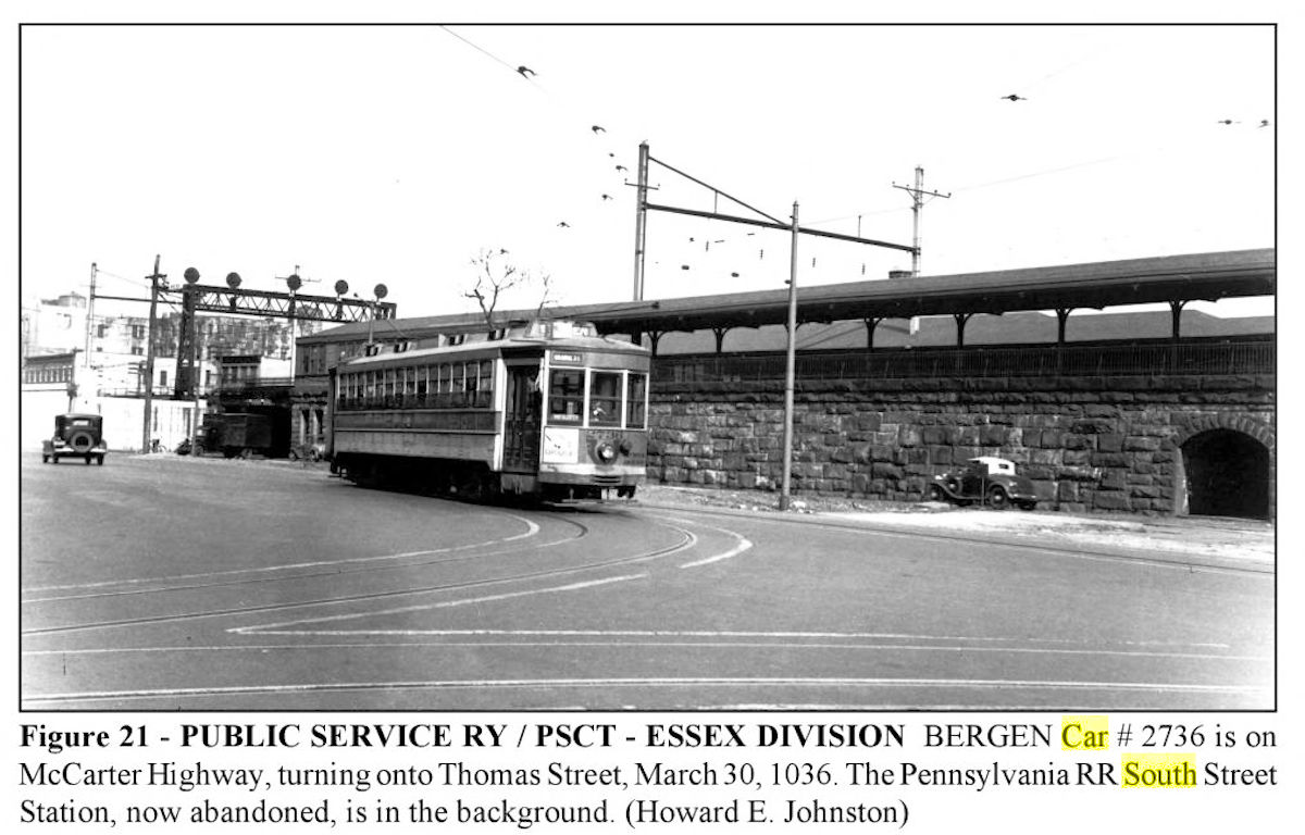 McCarter Highway at Thomas Street
Image from "Streetcars of New Jersey: Metropolitan Northeast"
