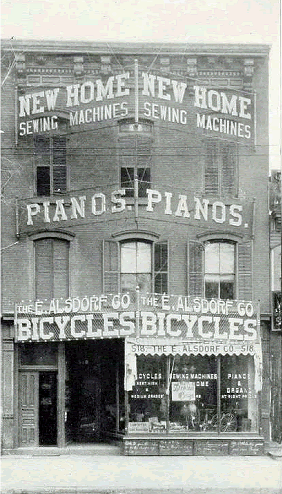 518 Broad Street
E. Alsdorf Bicycles
From "Essex County, NJ, Illustrated 1897":
