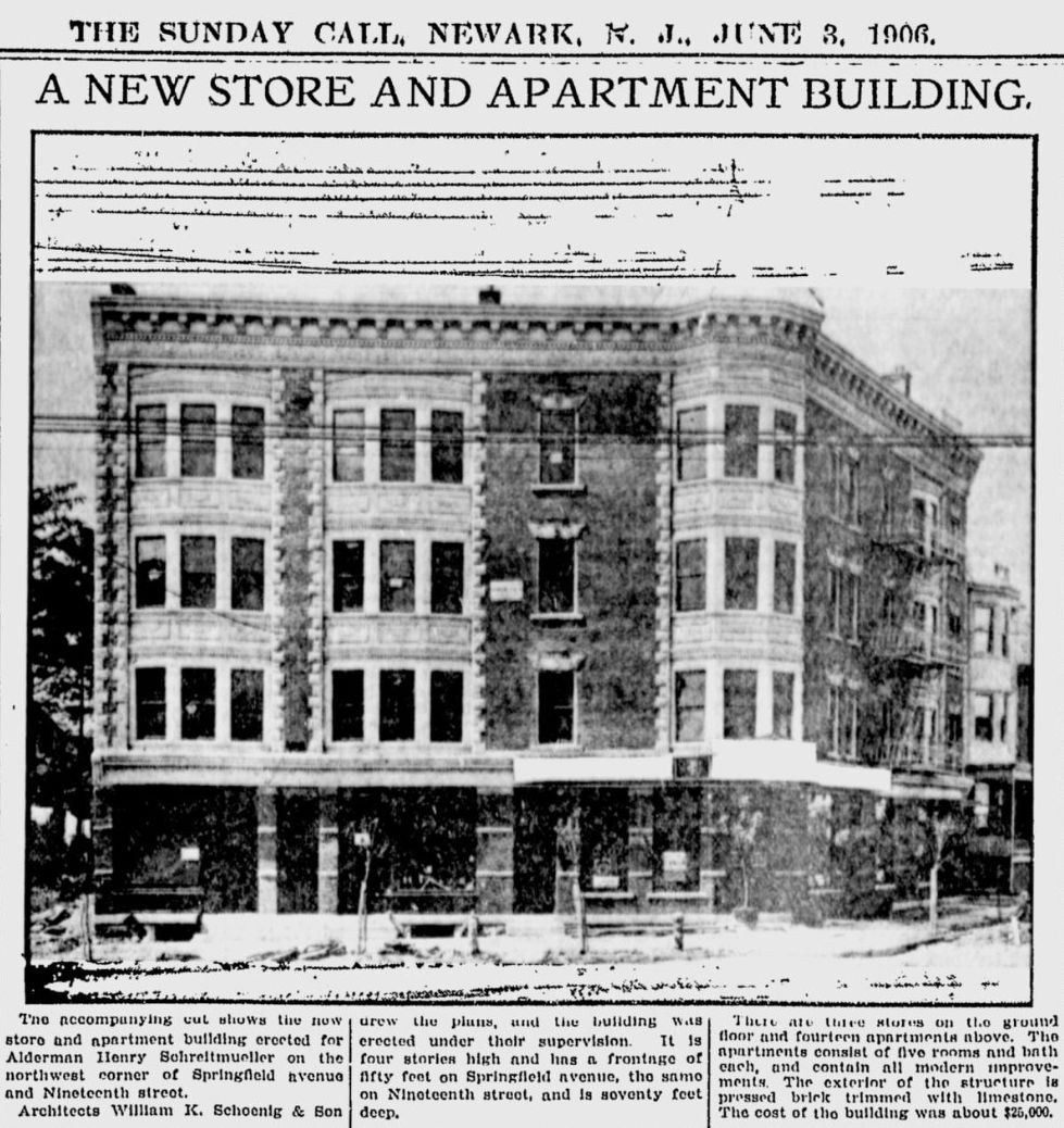 Springfield Avenue & Nineteenth Street
A New Store and Apartment Building
