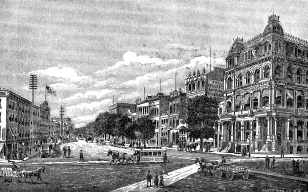 Broad Street at Market Street Looking North
~1880
From "Quarter-Century's Progress of New Jersey's Leading Manufacturing Center"
