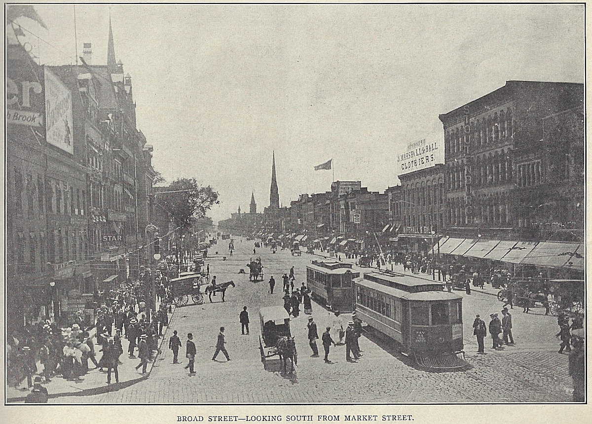 Broad Street looking south from Market Street
From: "Newark Illustrated 1909-1910" Published by Frank A. Libby 1909
