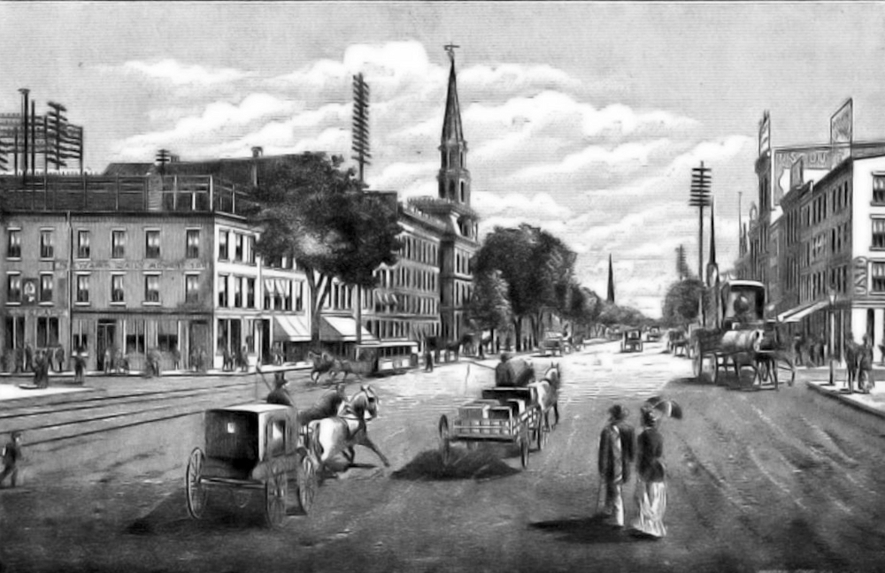 Broad Street at Market Street Looking South
~1880
From "Quarter-Century's Progress of New Jersey's Leading Manufacturing Center"

