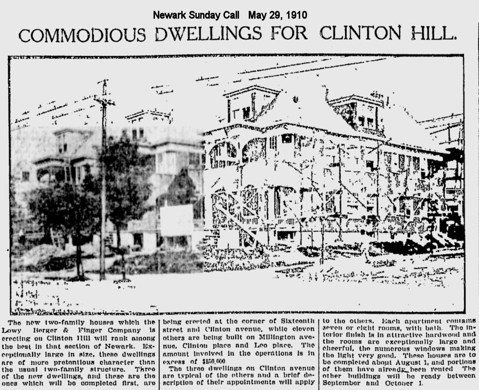 South Sixteenth Street & Clinton Avenue
May 29, 1910
