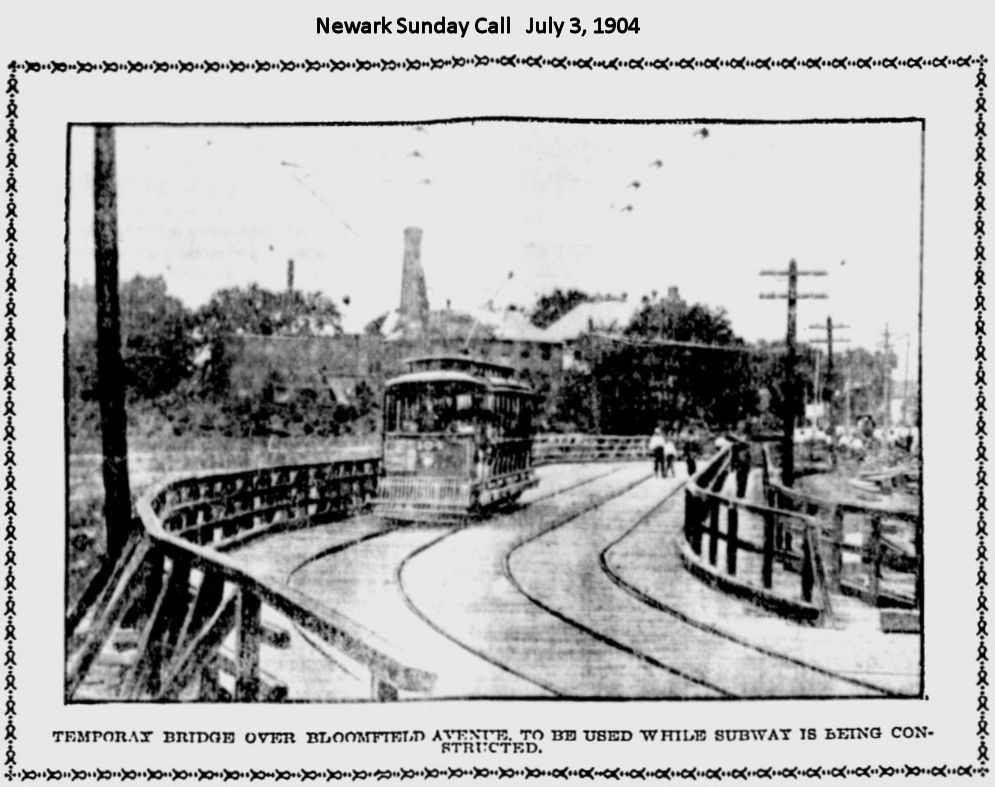 Temporary Bridge Over Bloomfield Avenue to be Used While Subway is Being Constructed
July 3, 1904
