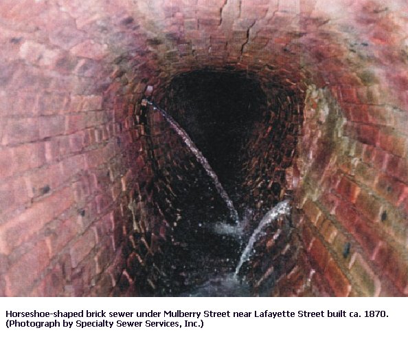 Sewer under Mulberry Street near Lafayette Street built ~1870
