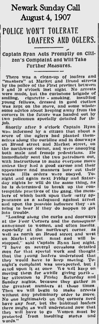 Police Won't Tolerate Loafers and Oglers
August 4, 1907
