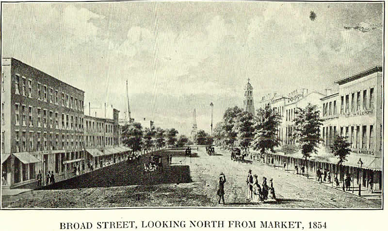 1854 - Looking North from Market Street
Photo from "A History of the City of Newark" 
Lewis Historical Publishing Company
