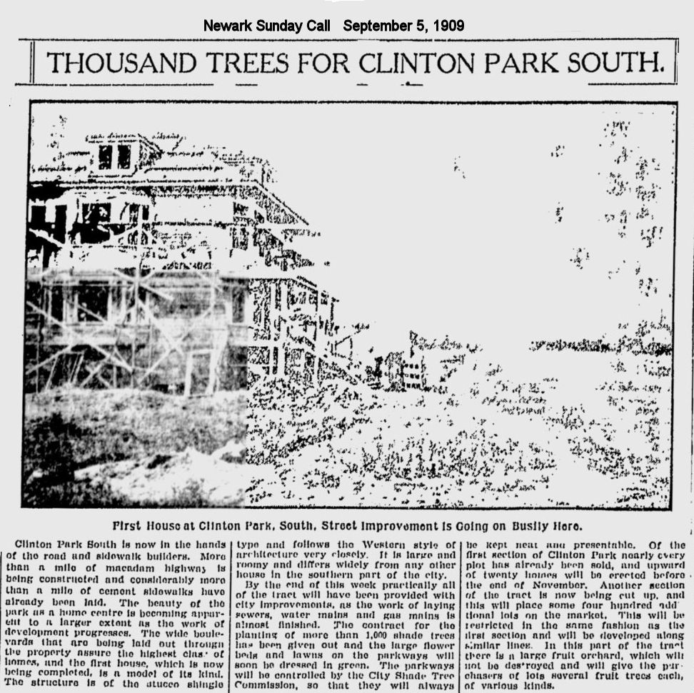 Thousand Trees for Clinton Park South
1909
