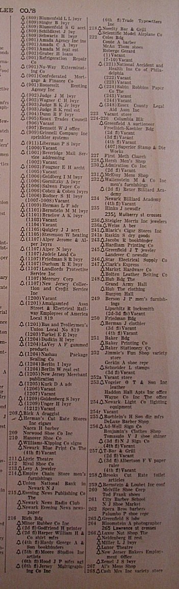 1940 Newark City Directory Page 4
Click on image to enlarge.
