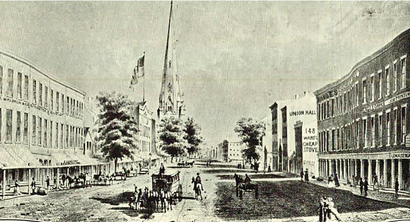 1854 - Looking East From Broad Street
