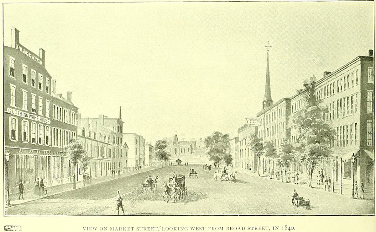 1840 - Market Street Looking West From Broad Street
Photo from Essex County Illustrated 1897
