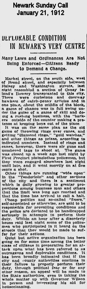 Deplorable Condition in Newark's Very Centre
January 21, 1912
