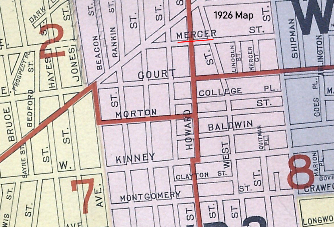 Mercer Street
1926 map
