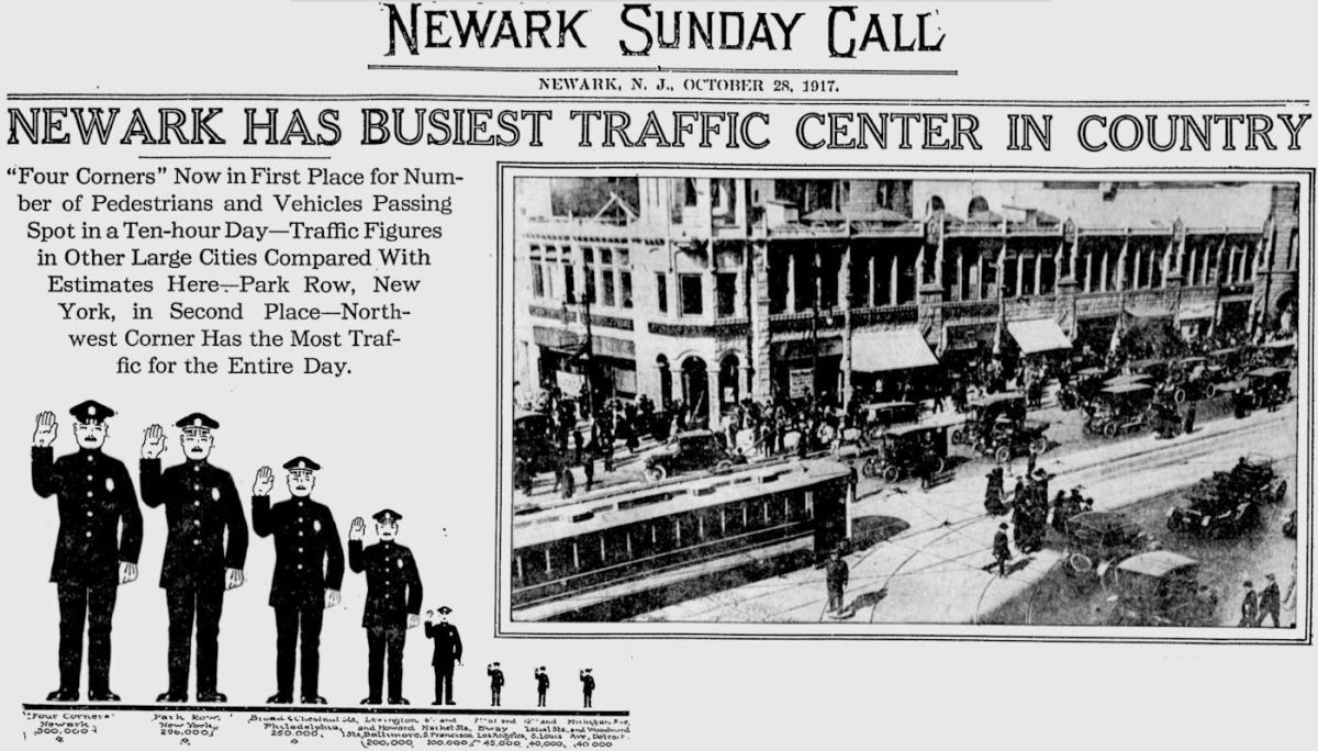 Newark Has Busiest Traffic Center in Country
October 28, 1917
