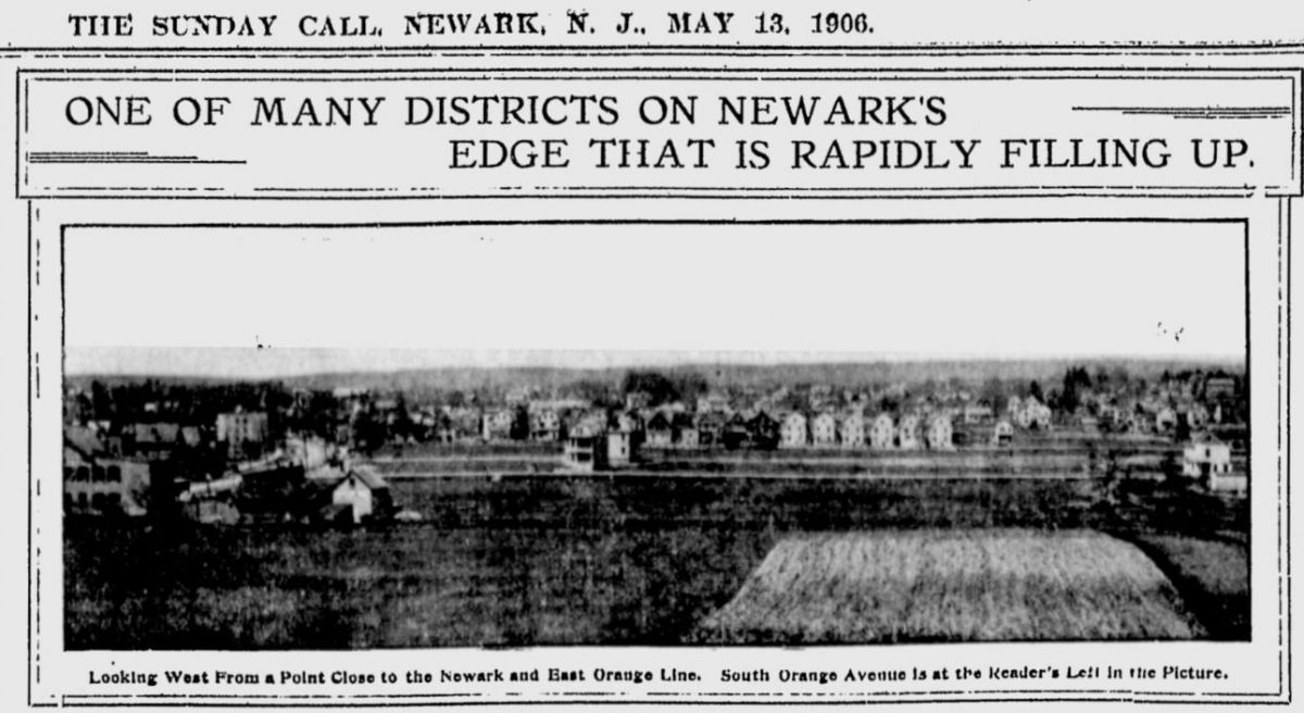 West from close to the Newark & East Orange Line
May 13, 1906
