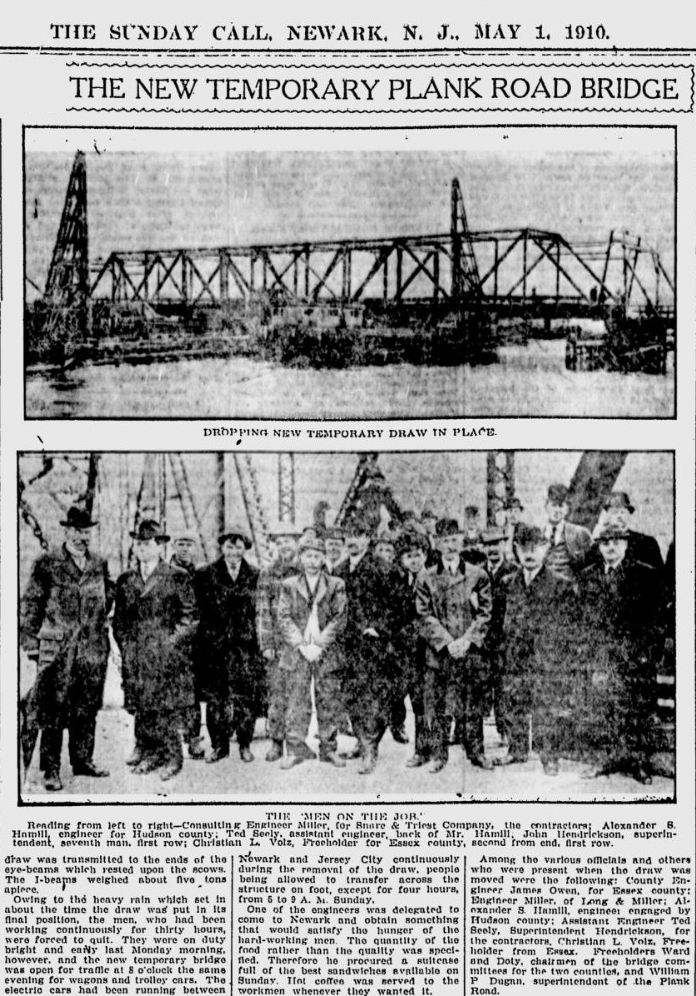 The New Temporary Plank Road Bridge
May 1, 1910
