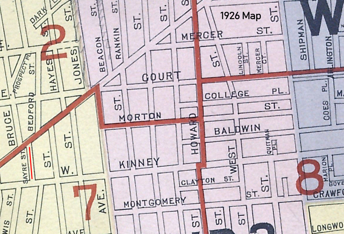 Sayre Street
1926 Map

