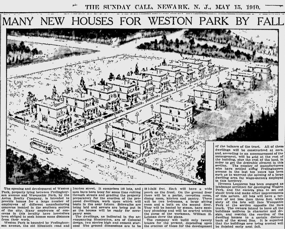 Many New Houses for Weston Park by Fall
May 15, 1910
