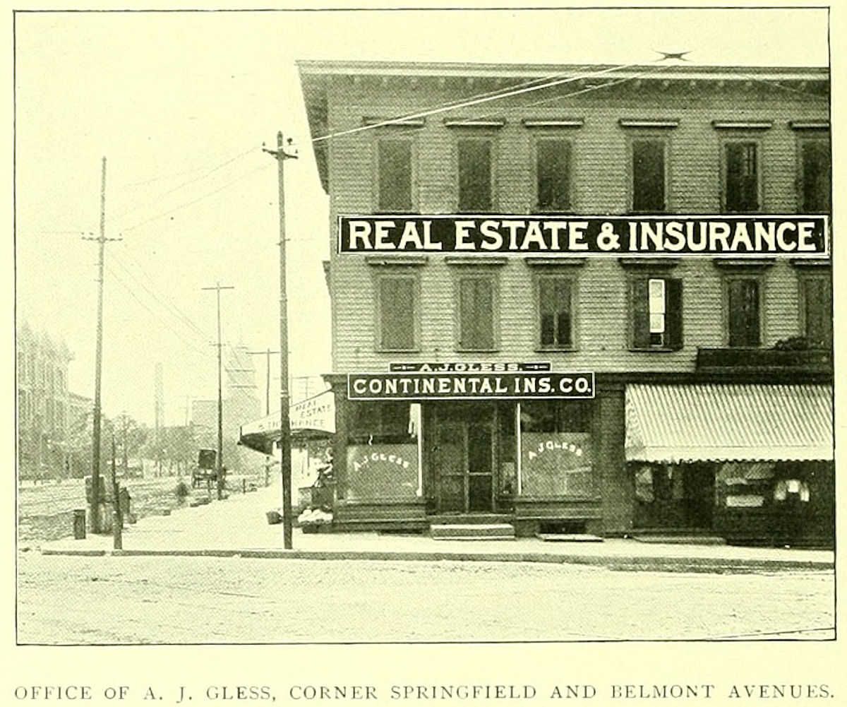 Springfield & Belmont Avenues (sw corner)
Photo from Essex County Illustrated 1897
