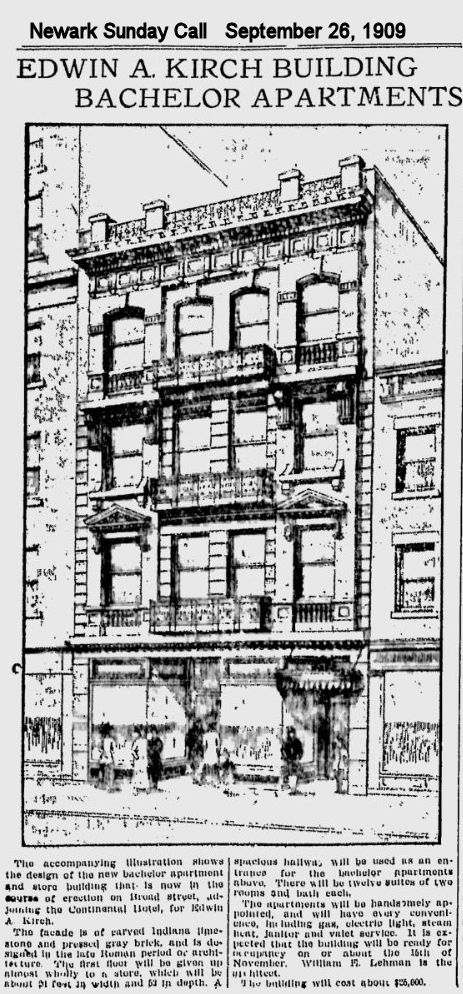 462 Broad Street
Bachelor Apartments
1909
