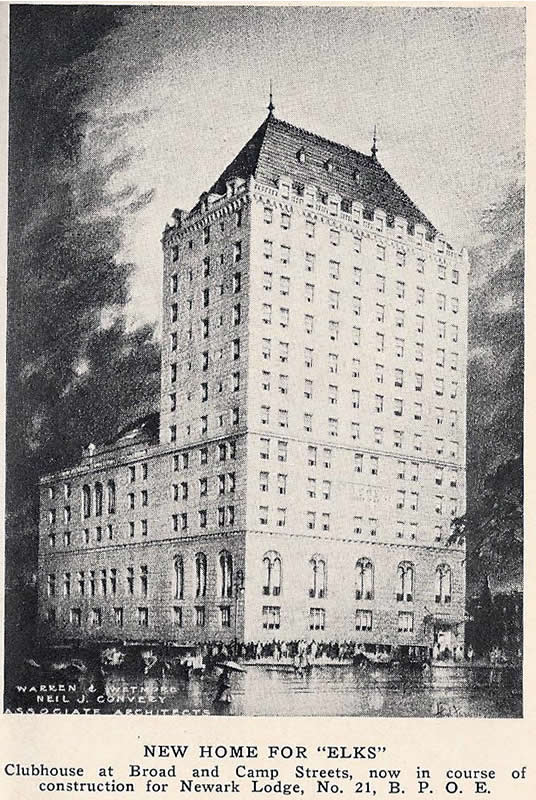 1048 Broad Street
New Home for the Elks
From the Manual of the Board of Commissioners 1923
